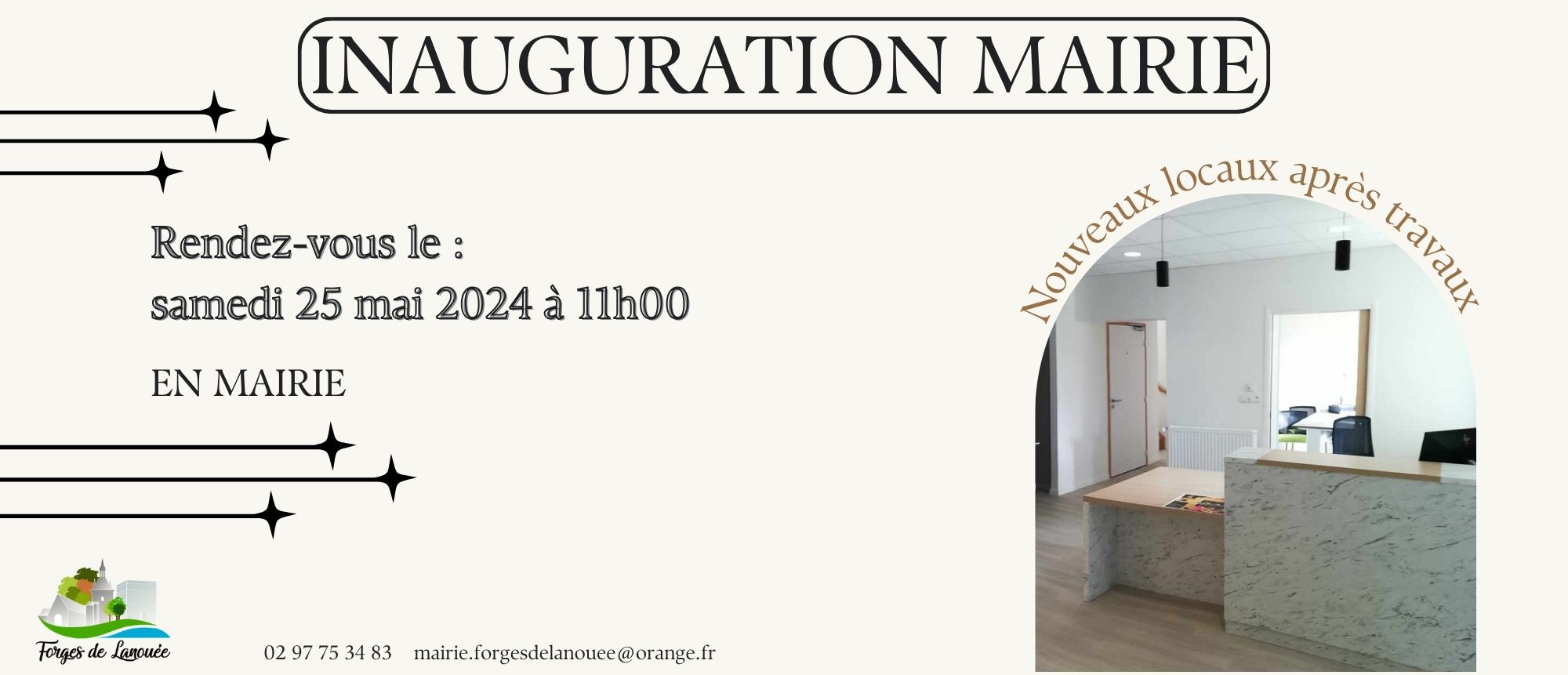 invitation inauguration Mairie apres travaux 25 mai 2024 209 x 90 mm